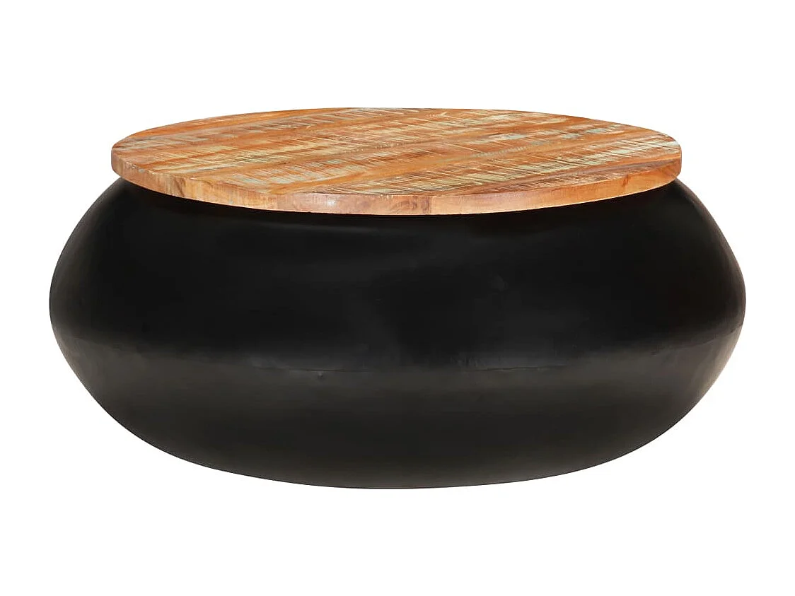 Salontafel 68x68x30 cm massief gerecycled hout zwart