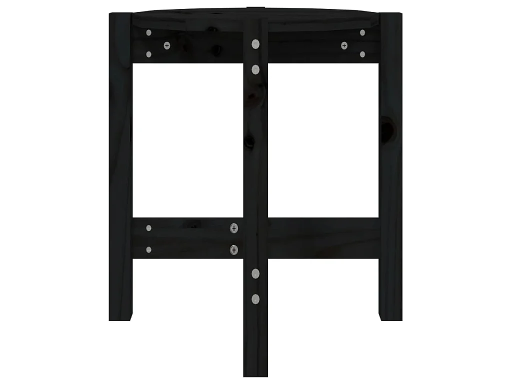 Table basse Noir Ø 42,5x45 cm Bois massif de pin