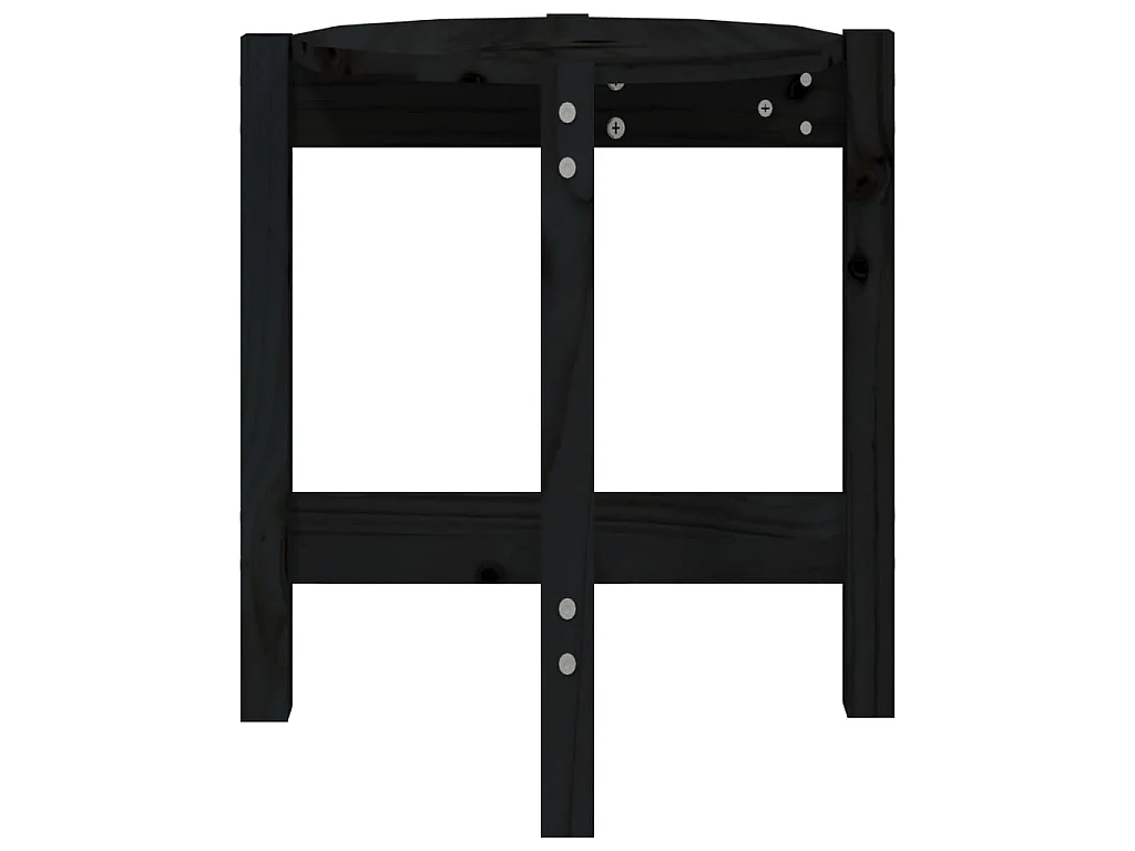 Table basse Noir Ø 42,5x45 cm Bois massif de pin