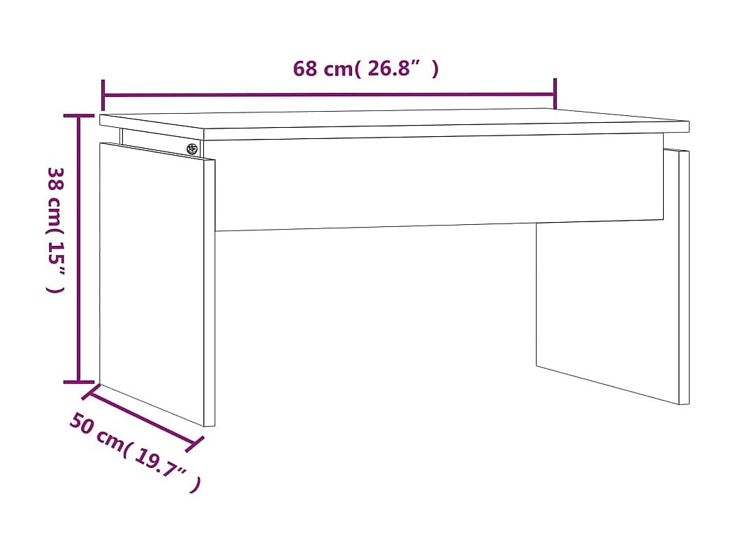 Couchtisch Grau Sonoma 68x50x38 cm Holzwerkstoff