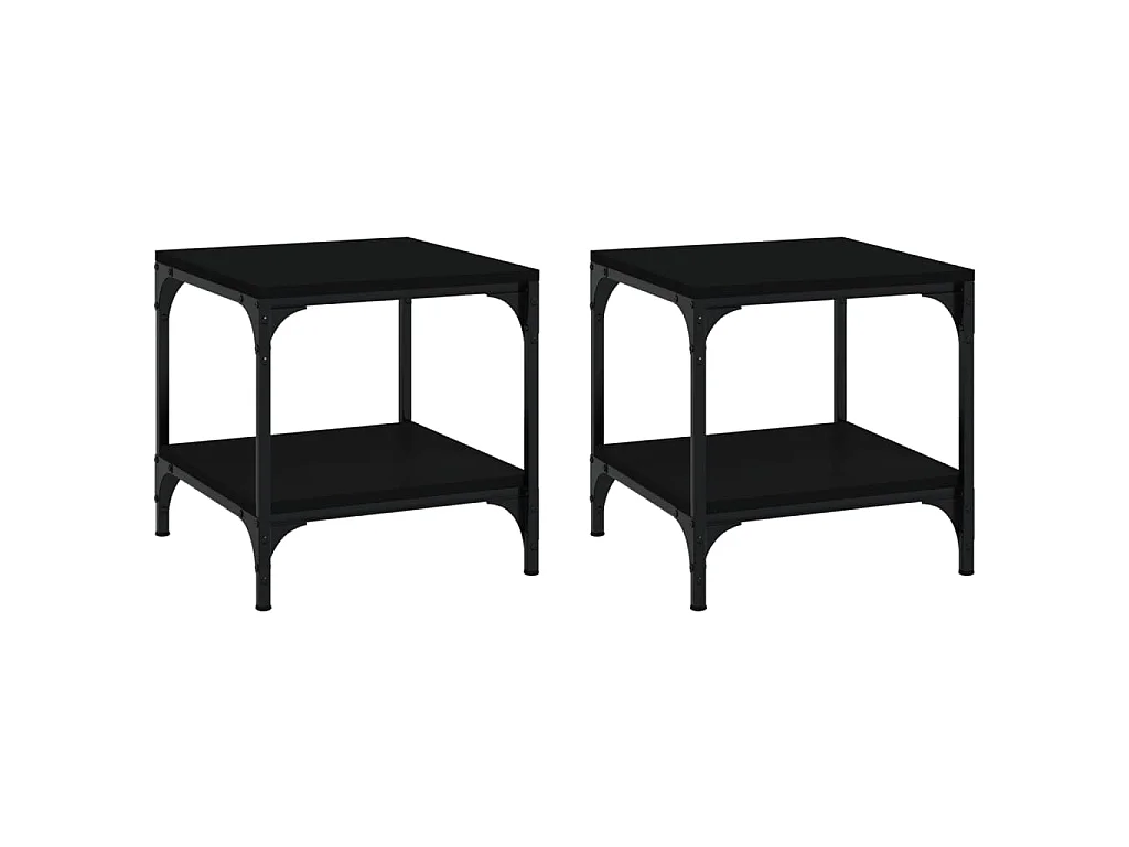 Tables d'appoint 2 pcs Noir 40x40x40 cm Bois d'ingénierie