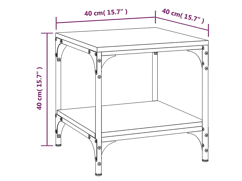Tables d'appoint 2 pcs Noir 40x40x40 cm Bois d'ingénierie