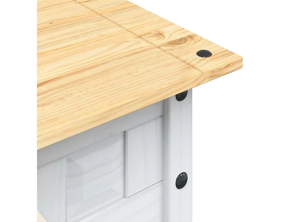 Table basse Pin mexicain Gamme Corona Blanc 100x55x44 cm