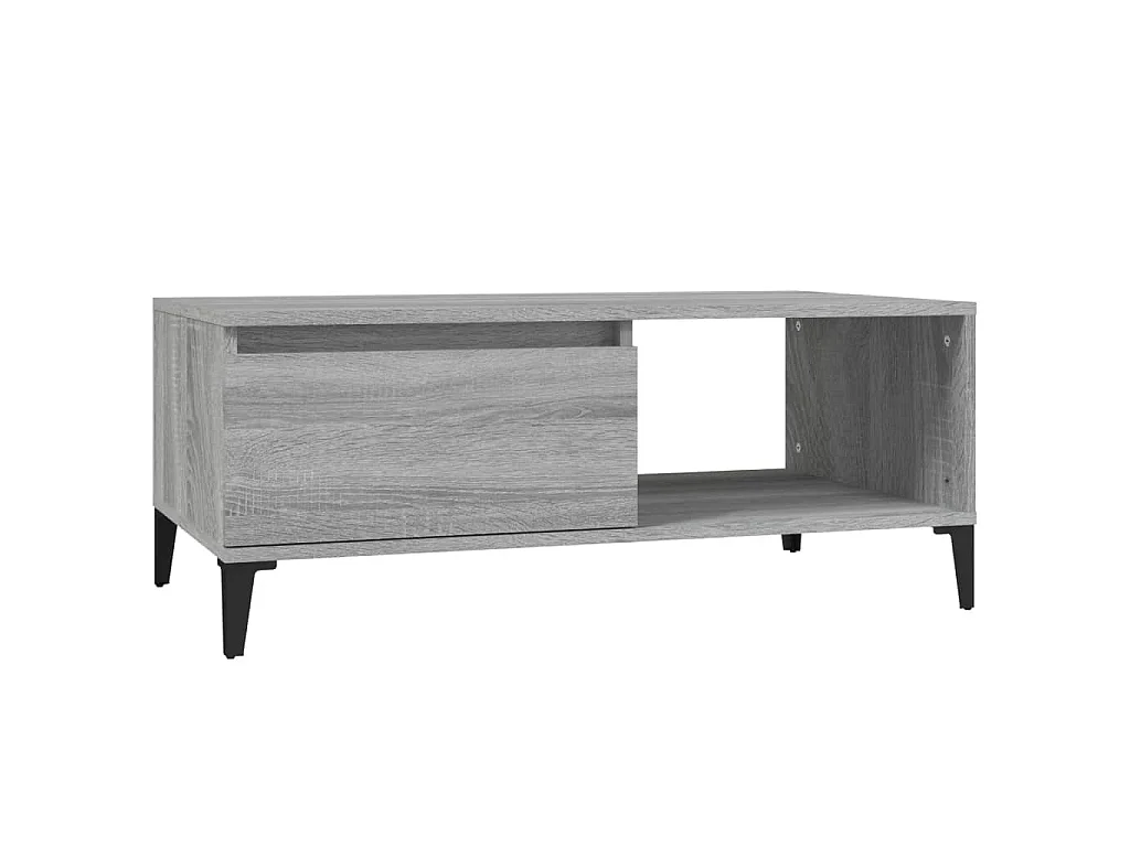 Mesa de centro 90x50x36,5 cm derivados madeira cinzento sonoma