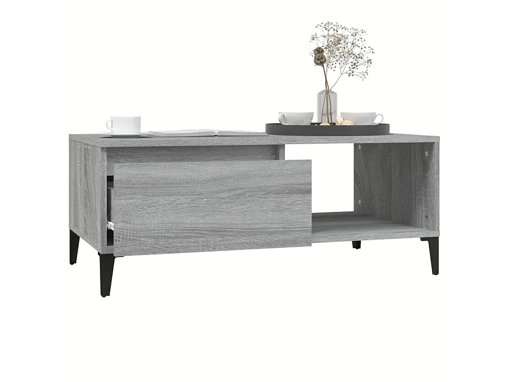 Mesa de centro 90x50x36,5 cm derivados madeira cinzento sonoma