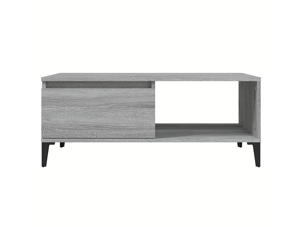 Mesa de centro 90x50x36,5 cm derivados madeira cinzento sonoma