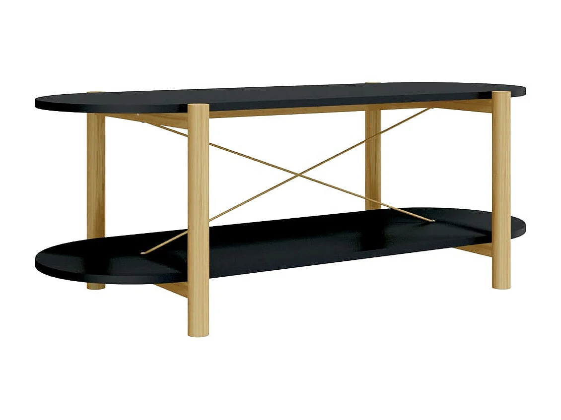 Tavolino da Salotto Nero 110x48x40 cm in Legno Multistrato