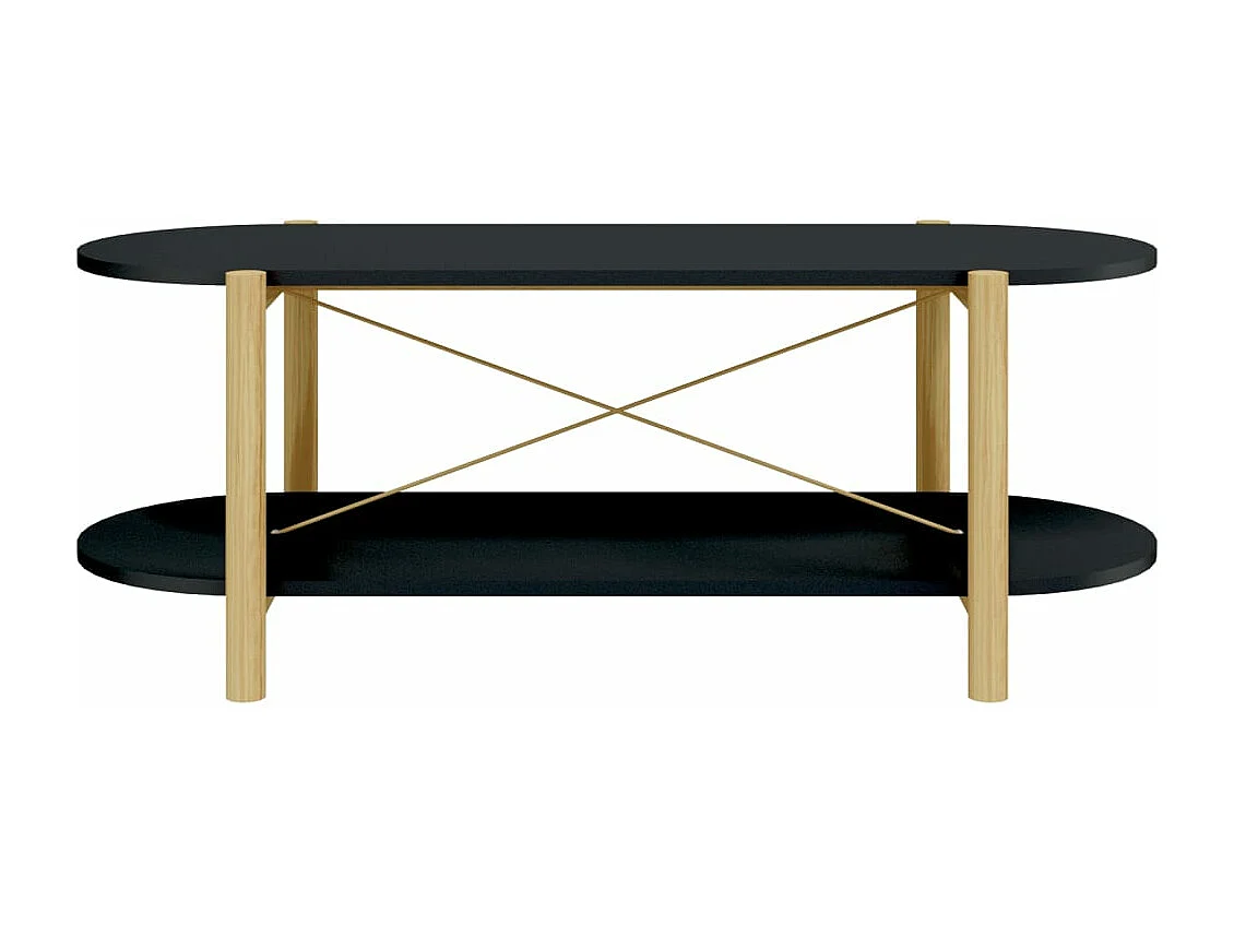 Tavolino da Salotto Nero 110x48x40 cm in Legno Multistrato