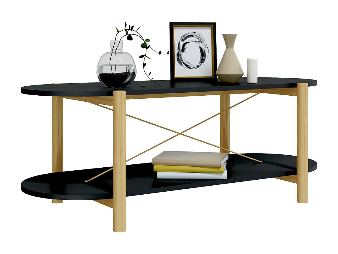 Salontafel 110x48x40 cm bewerkt hout zwart