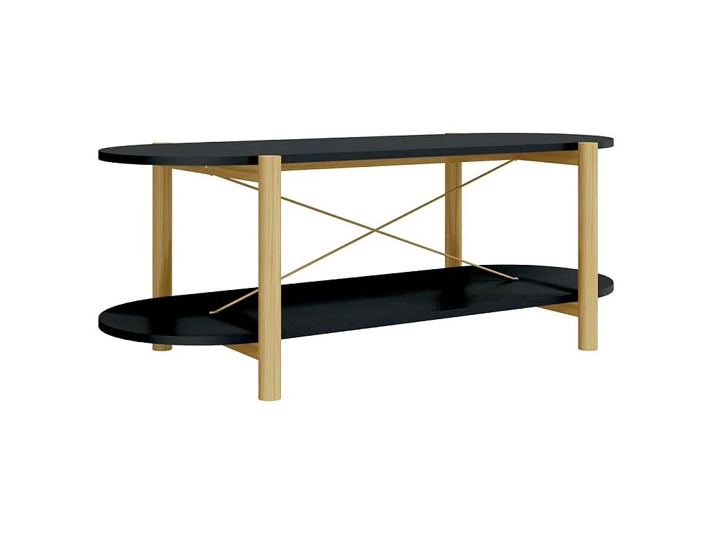 Tavolino da Salotto Nero 110x48x40 cm in Legno Multistrato