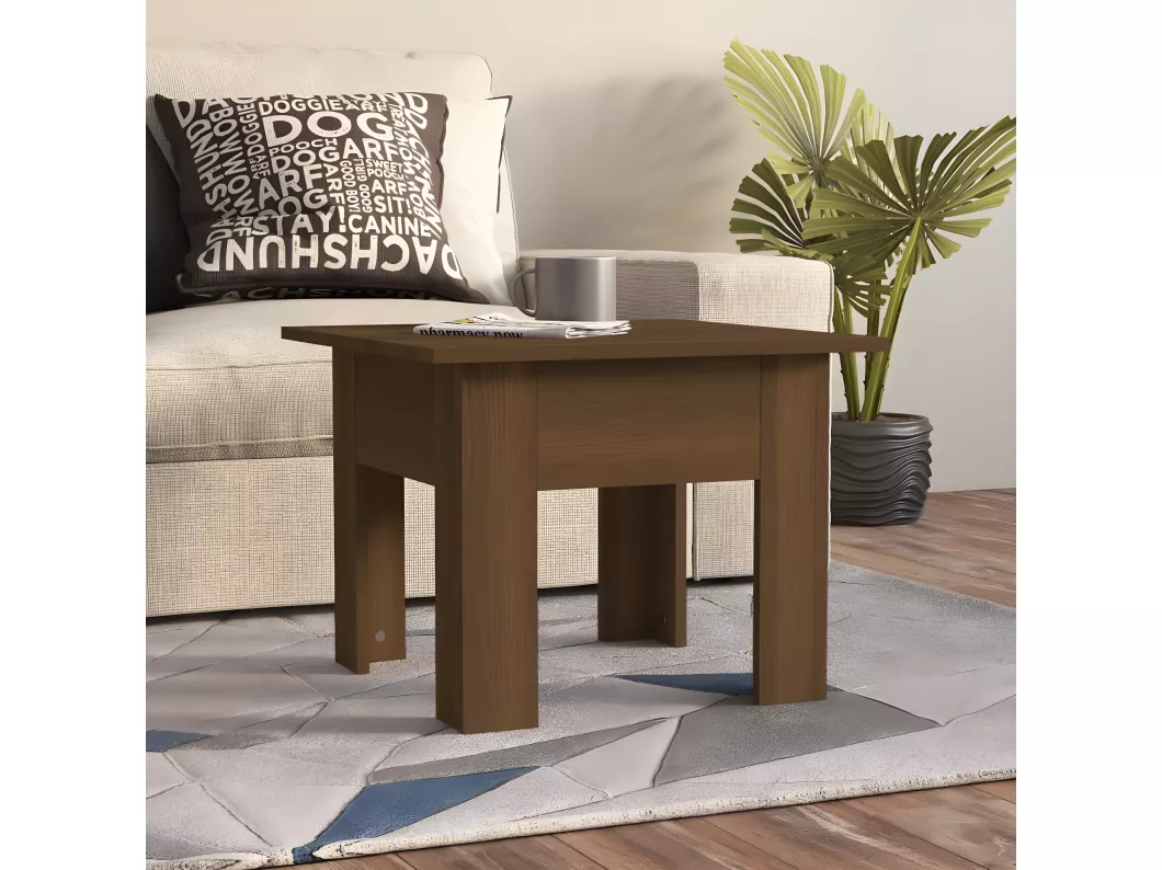 Kauf Unique Couchtisch Braun Eichen-Optik 55x55x42 cm Holzwerkstoff