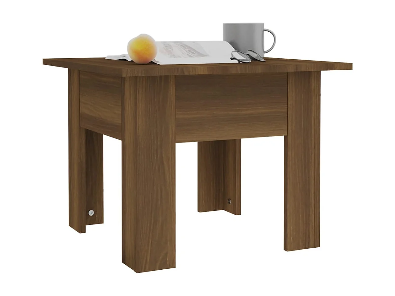 Tavolino da Salotto Rovere Marrone 55x55x42 cm in Truciolato