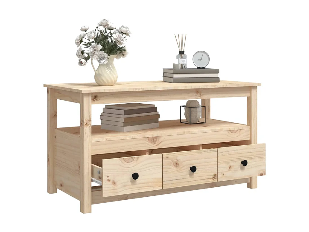 Table basse 102x49x55 cm Bois massif de pin