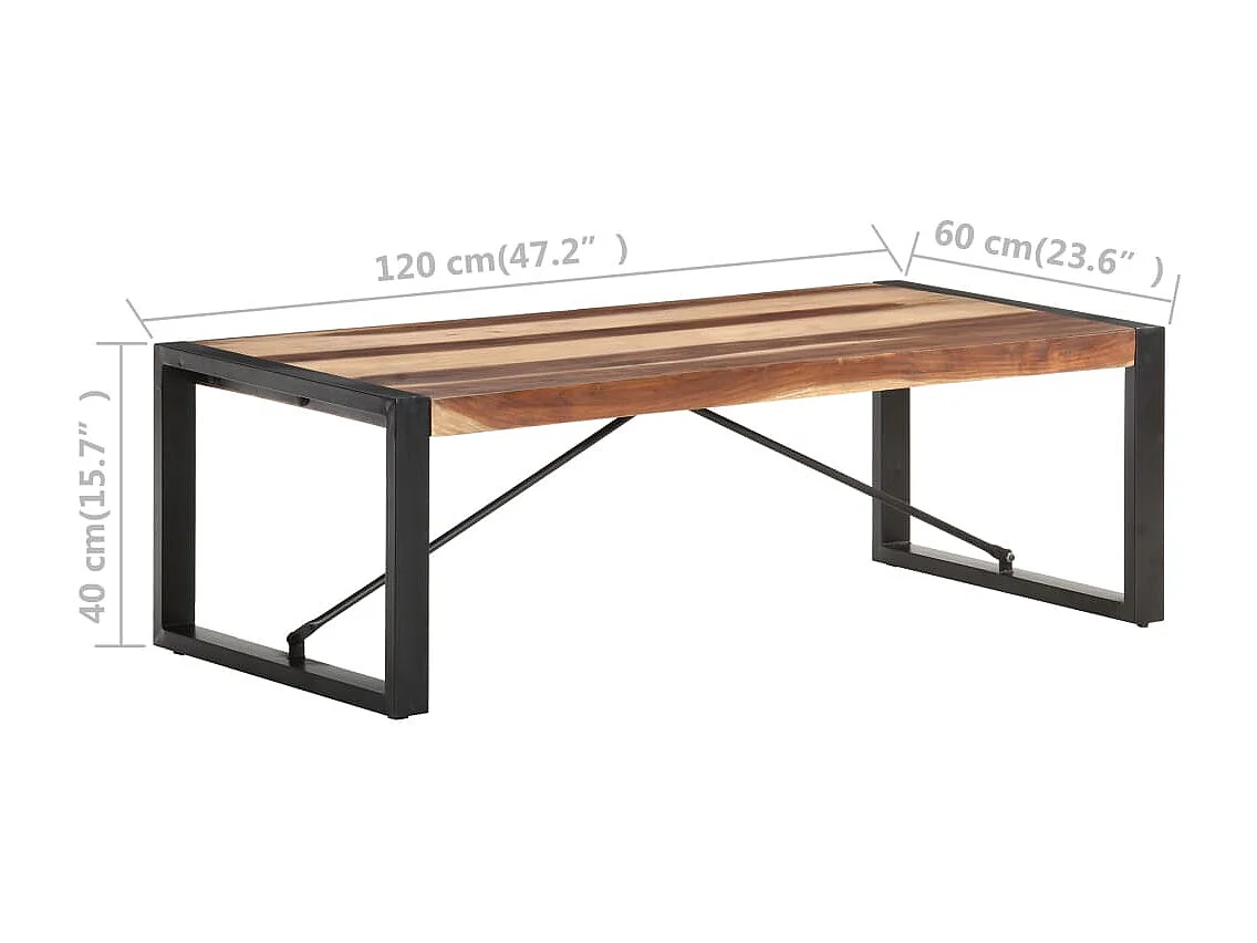 Table basse 120x60x40 cm Bois massif