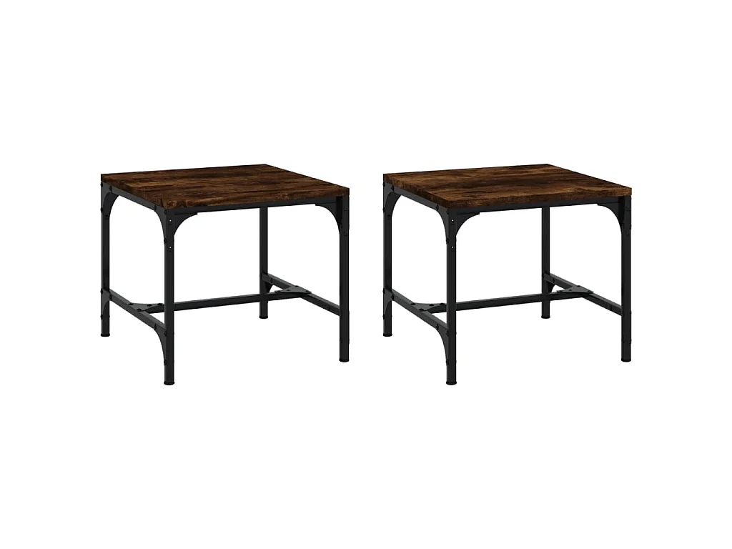 Tables d'appoint 2 pcs Chêne fumé 40x40x35 cm Bois d'ingénierie