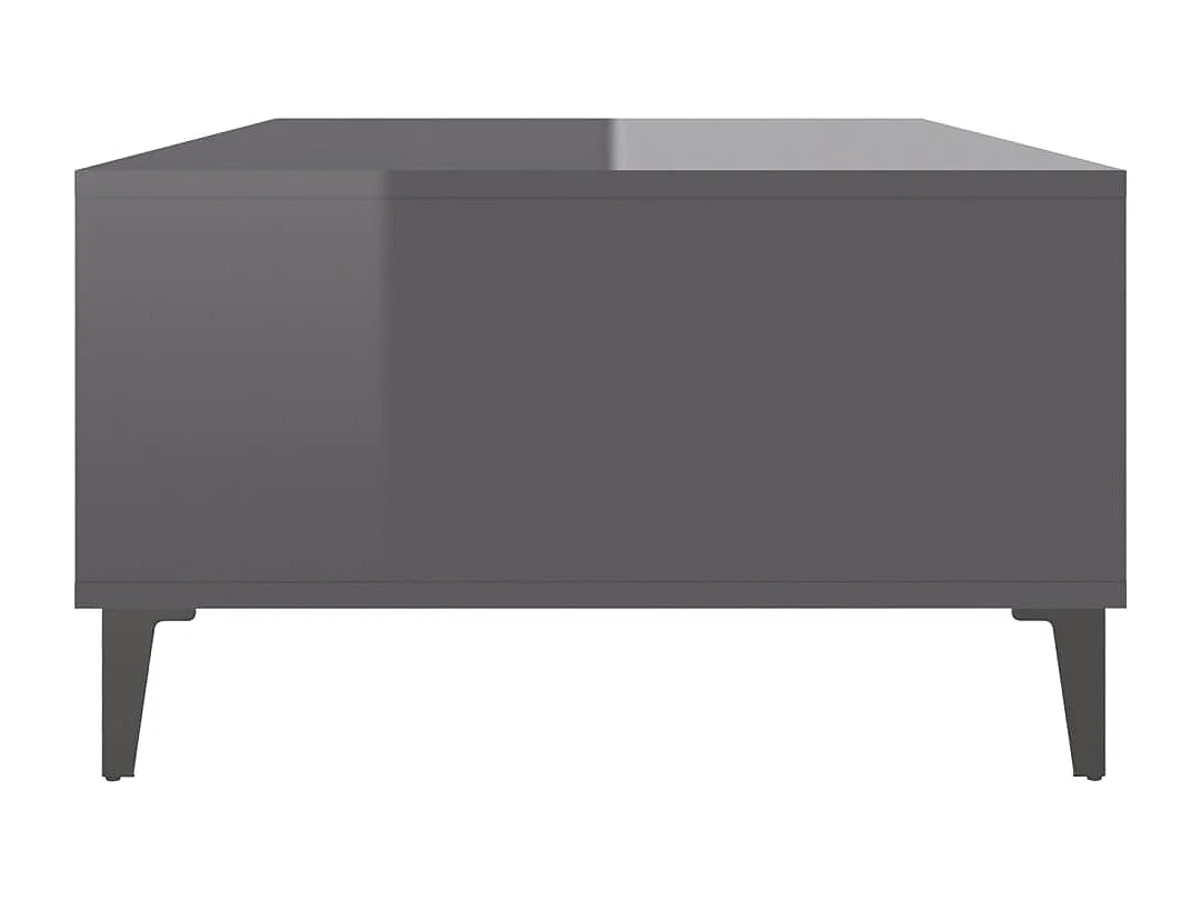 Table basse gris brillant 103,5x60x35 cm bois d'ingénierie