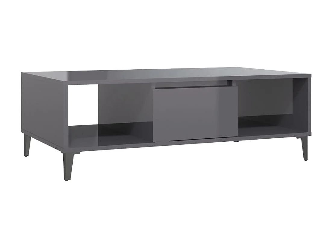 Salontafel 103,5x60x35 cm bewerkt hout hoogglans grijs