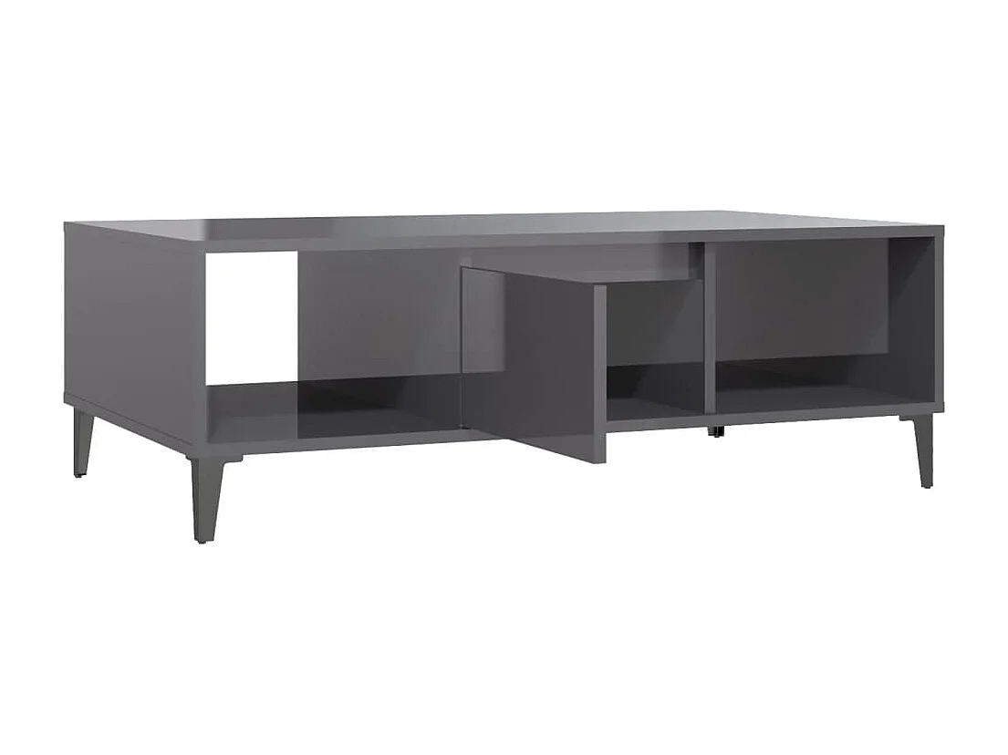 Salontafel 103,5x60x35 cm bewerkt hout hoogglans grijs