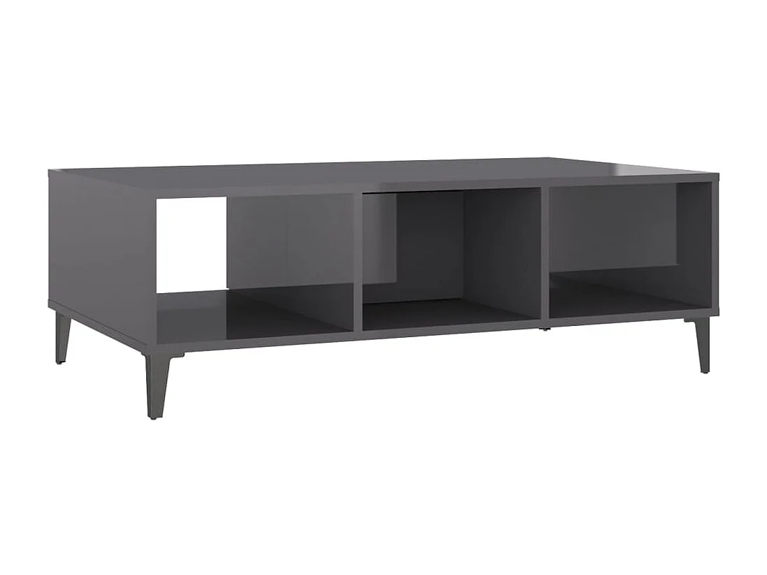 Salontafel 103,5x60x35 cm bewerkt hout hoogglans grijs