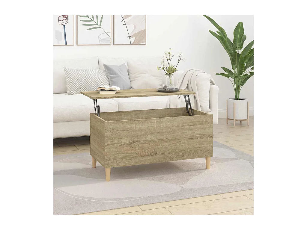 Salontafel 90x44,5x45 cm bewerkt hout sonoma eikenkleurig