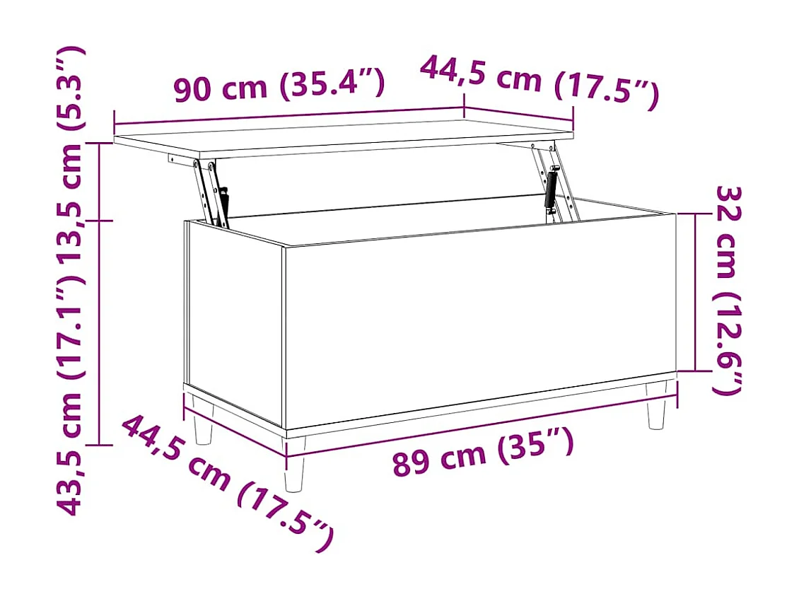 Table basse Chêne sonoma 90x44,5x45 cm Bois d'ingénierie