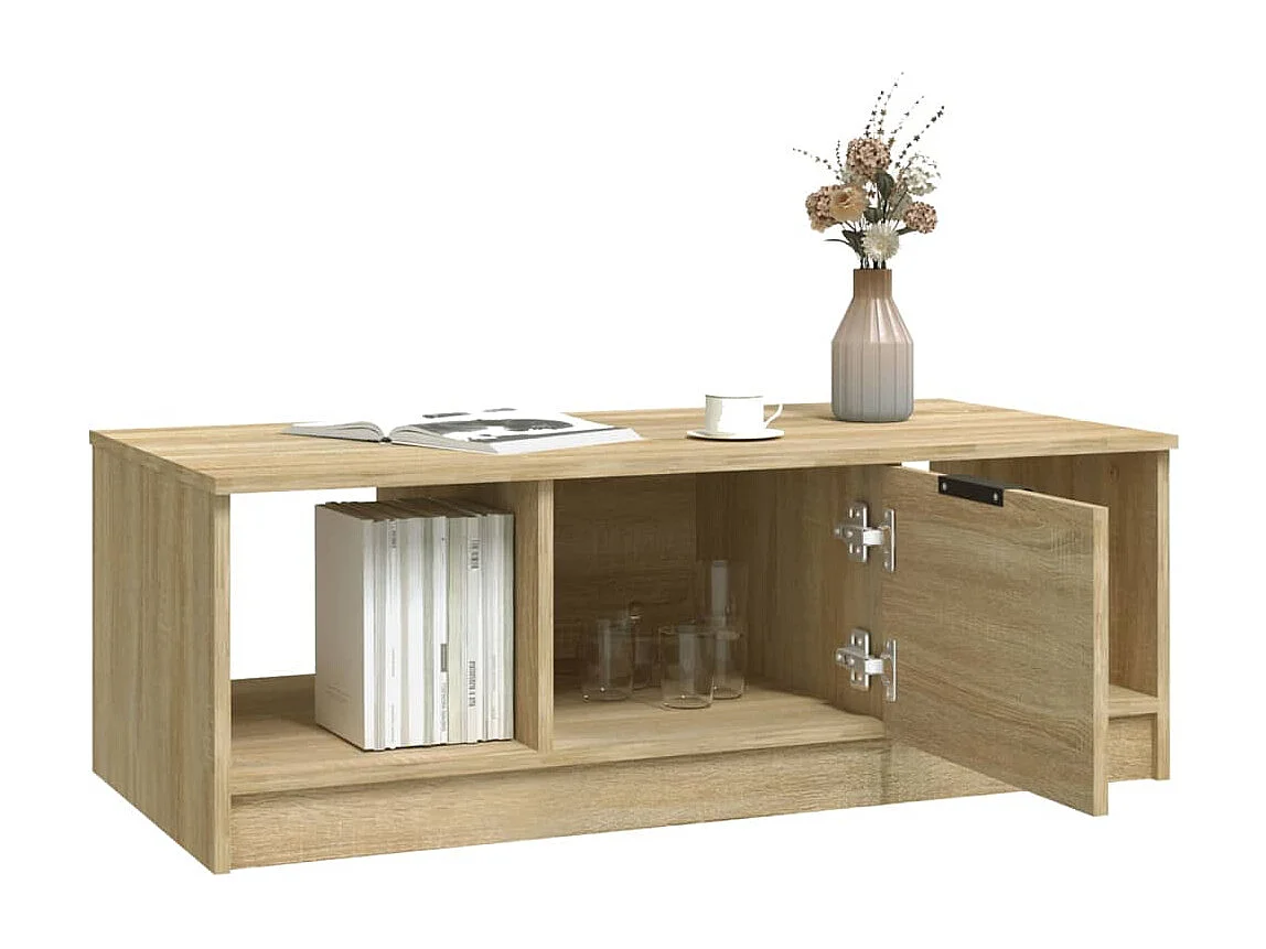 Table basse chêne sonoma 102x50x36 cm bois d'ingénierie