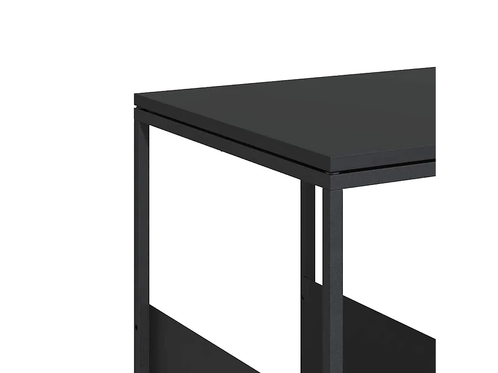 Tavolino Nero 55x36x59,5 cm Legno Multistrato