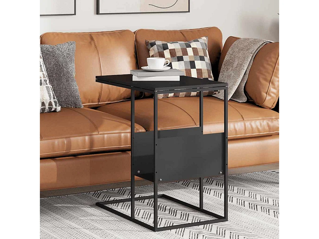Table d'appoint Noir 55x36x59,5 cm Bois d'ingénierie