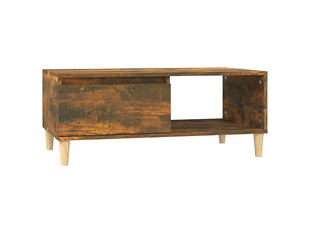 Table basse Chêne fumé 90x50x36,5 cm Bois d'ingénierie