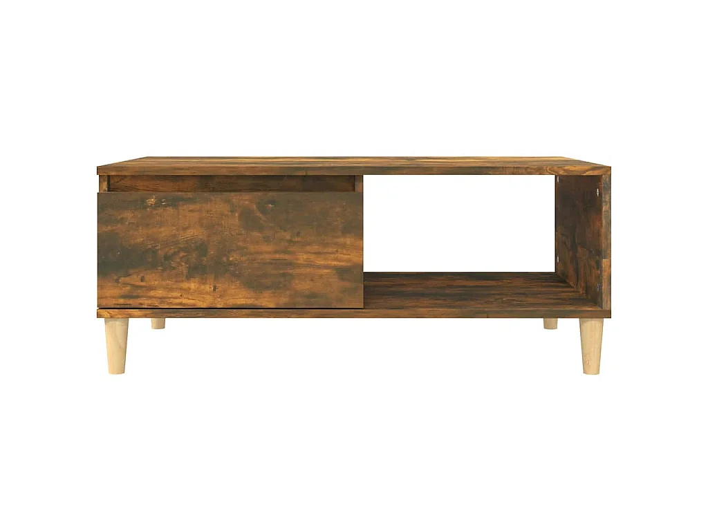 Table basse Chêne fumé 90x50x36,5 cm Bois d'ingénierie