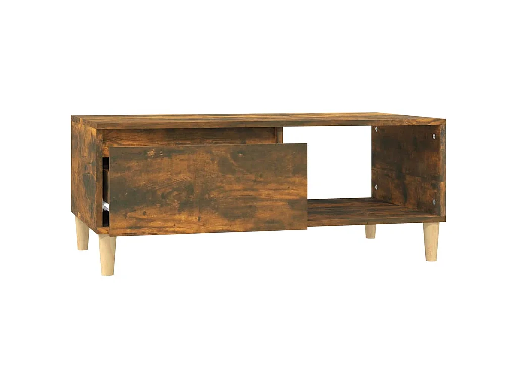 Table basse Chêne fumé 90x50x36,5 cm Bois d'ingénierie