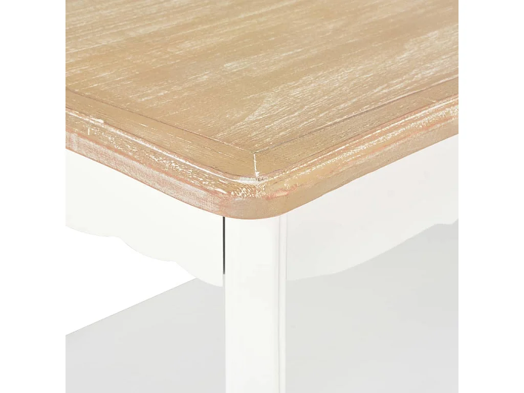 Mesa de centro madera maciza pino blanco marrón 87,5x42x44 cm