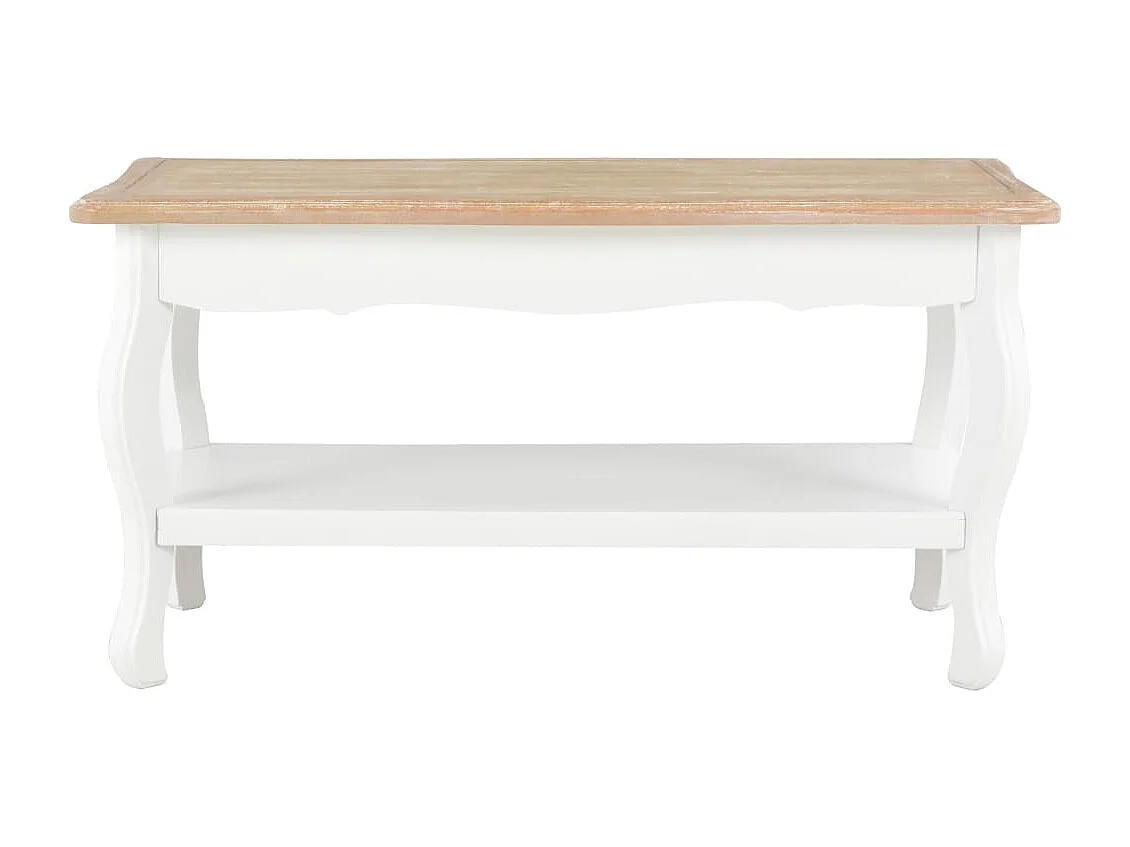 Table basse Blanc et marron 87,5x42x44 cm Bois de pin massif