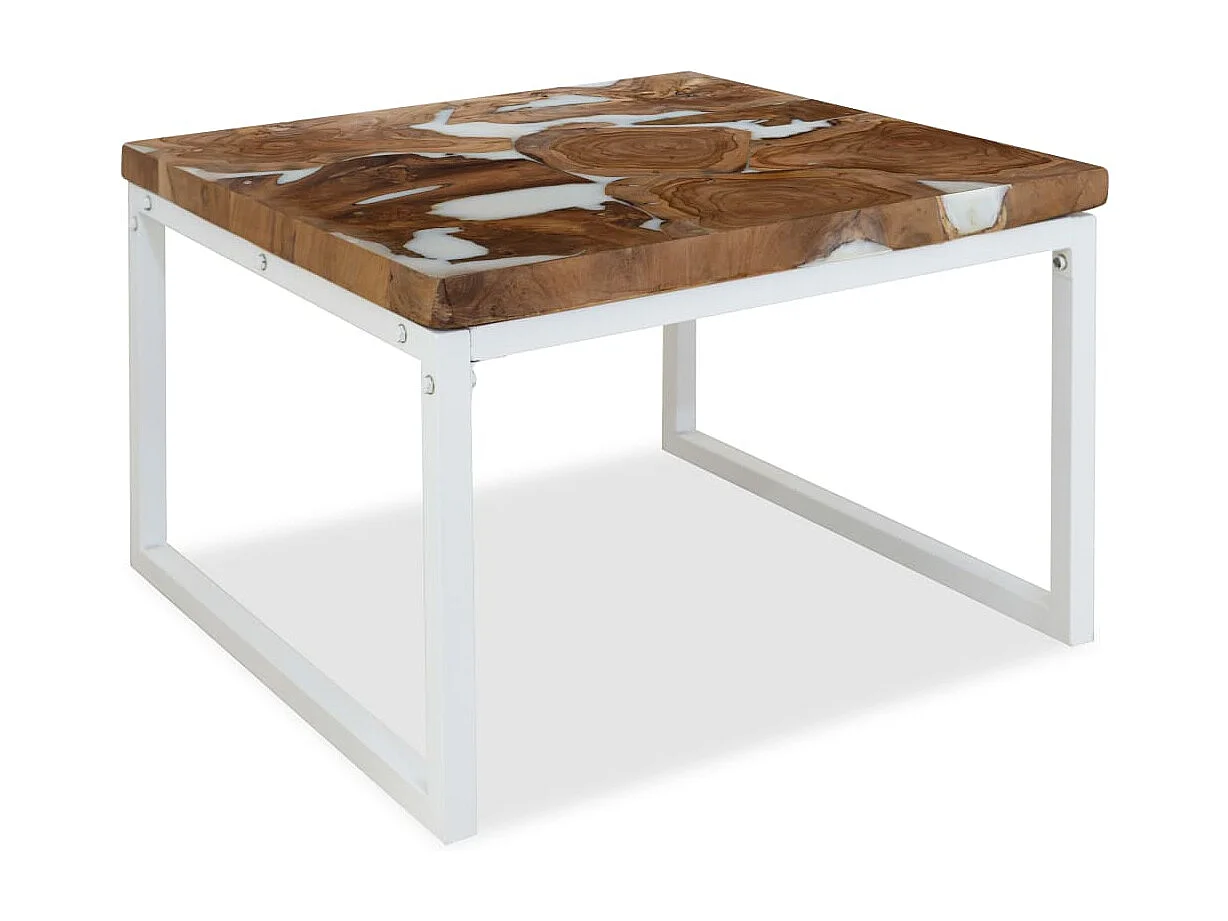 Salontafel 60x60x40 cm teakhout en hars