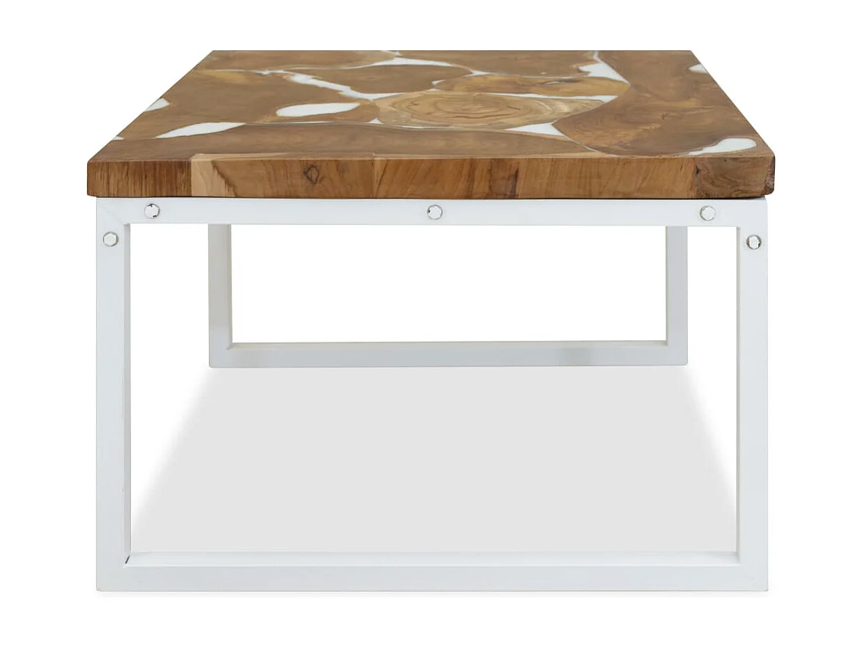 Salontafel 60x60x40 cm teakhout en hars