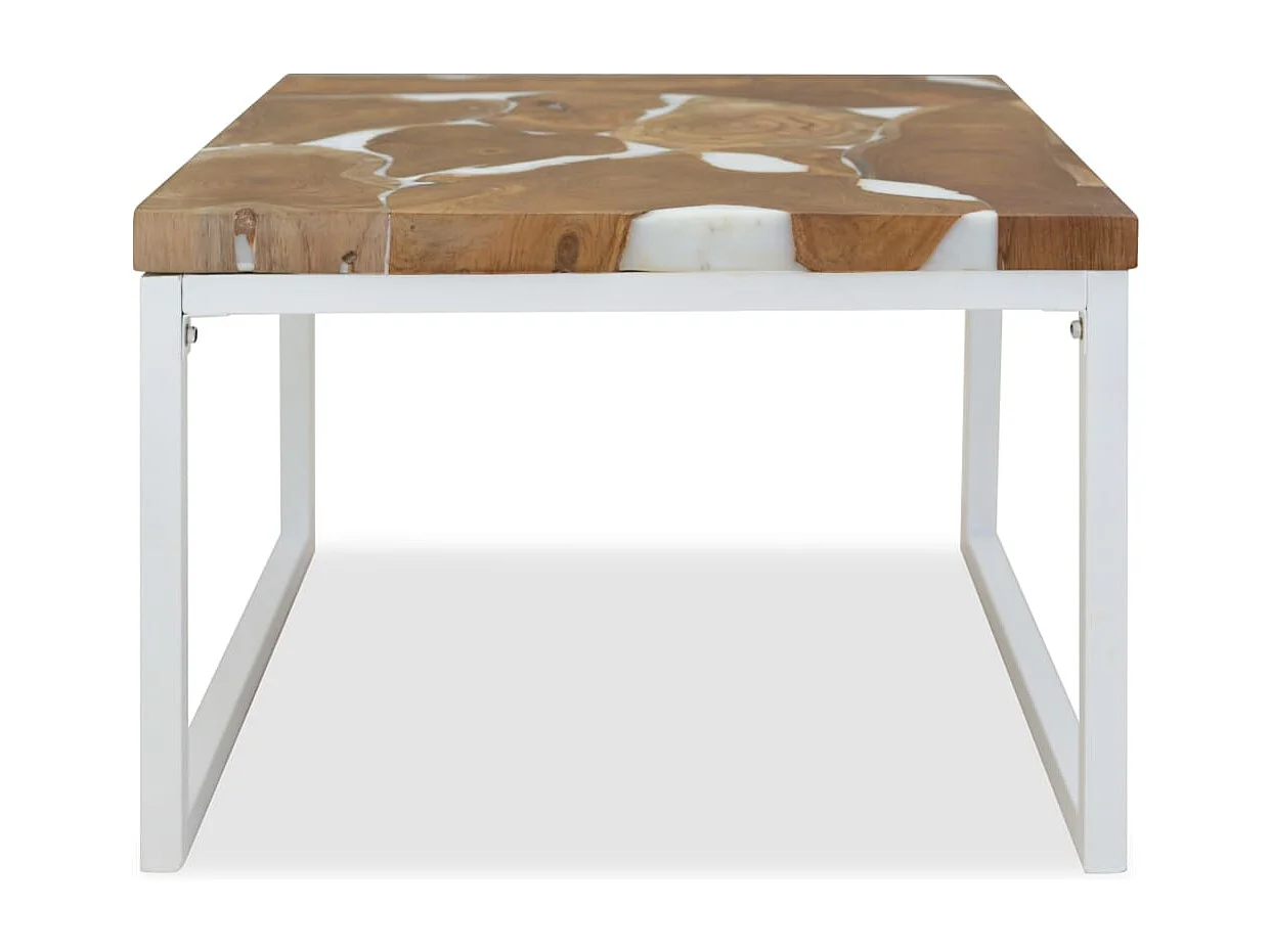 Salontafel 60x60x40 cm teakhout en hars
