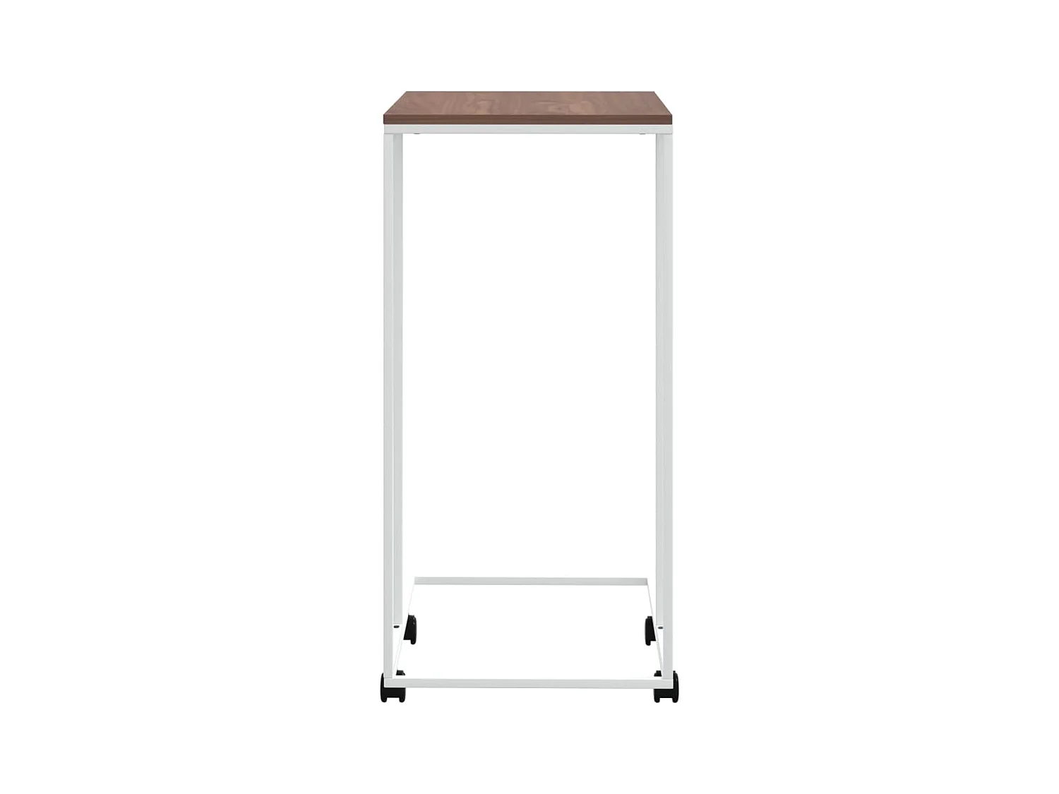 Bijzettafel met wieltjes 40x30x63,5 bewerkt hout wit en bruin