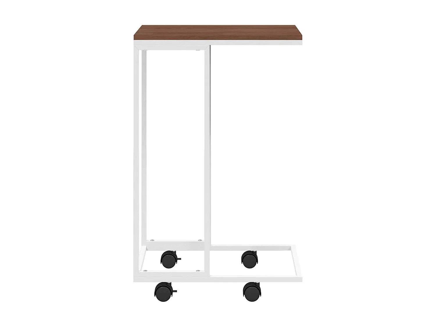 Bijzettafel met wieltjes 40x30x63,5 bewerkt hout wit en bruin