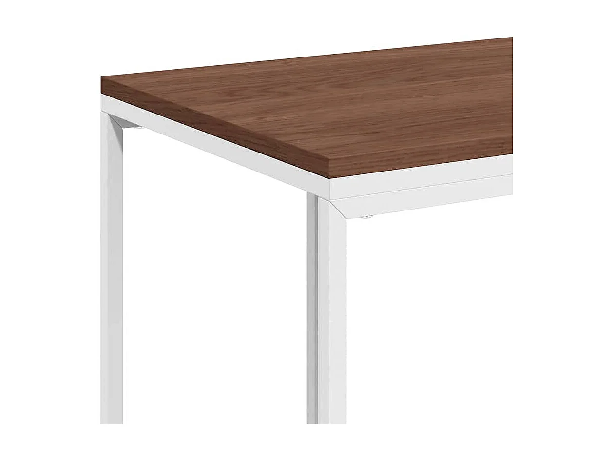 Bijzettafel met wieltjes 40x30x63,5 bewerkt hout wit en bruin