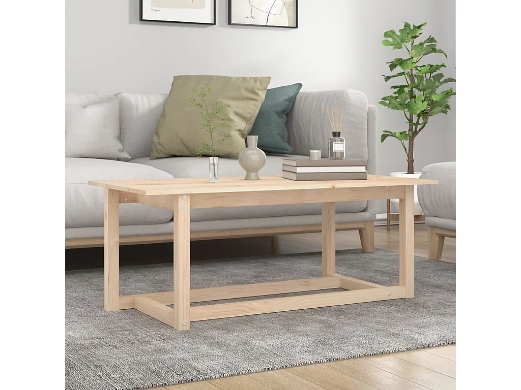 Mesa de centro 110x55x45 cm madeira de pinho maciça