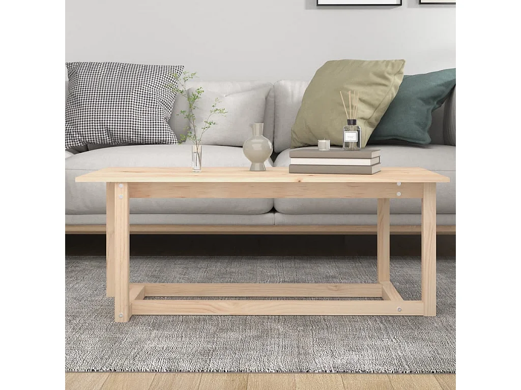 Mesa de centro 110x55x45 cm madeira de pinho maciça