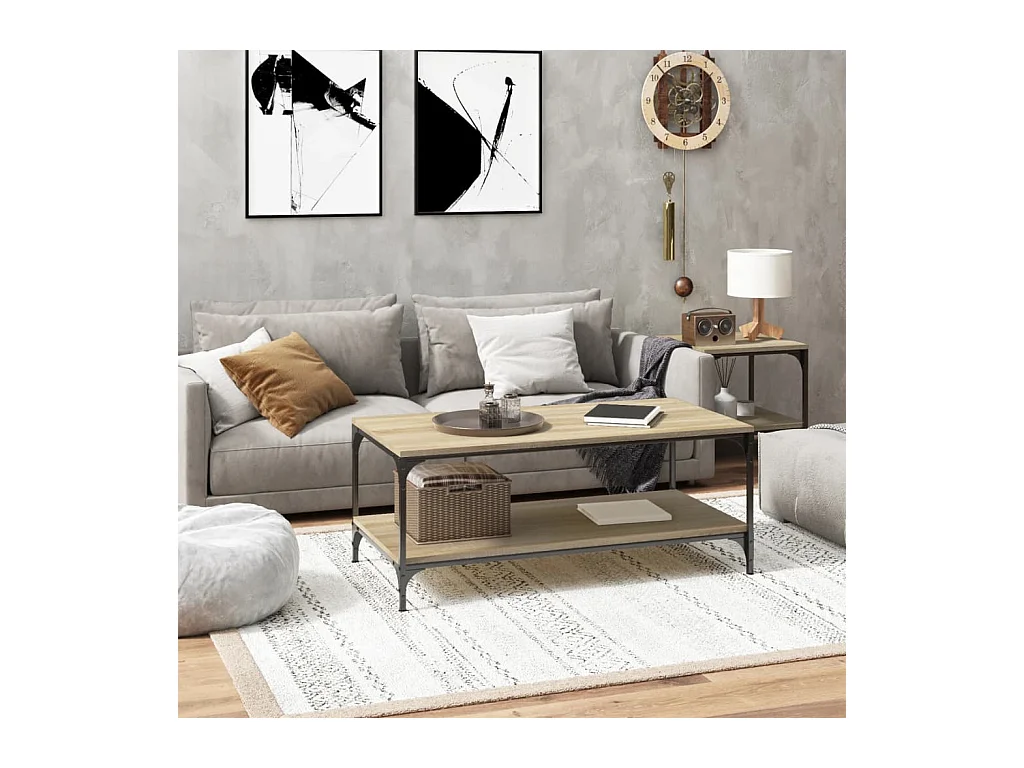 Salontafel 80x50x40 cm bewerkt hout sonoma eikenkleurig