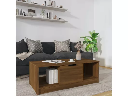 Kauf Unique Couchtisch Braun Eichen-Optik 102x50x36 cm Holzwerkstoff