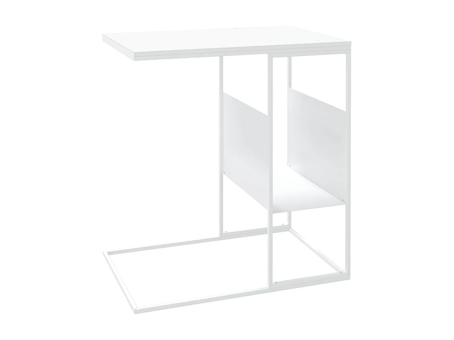 Table d'appoint Blanc 55x36x59,5 cm Bois d'ingénierie