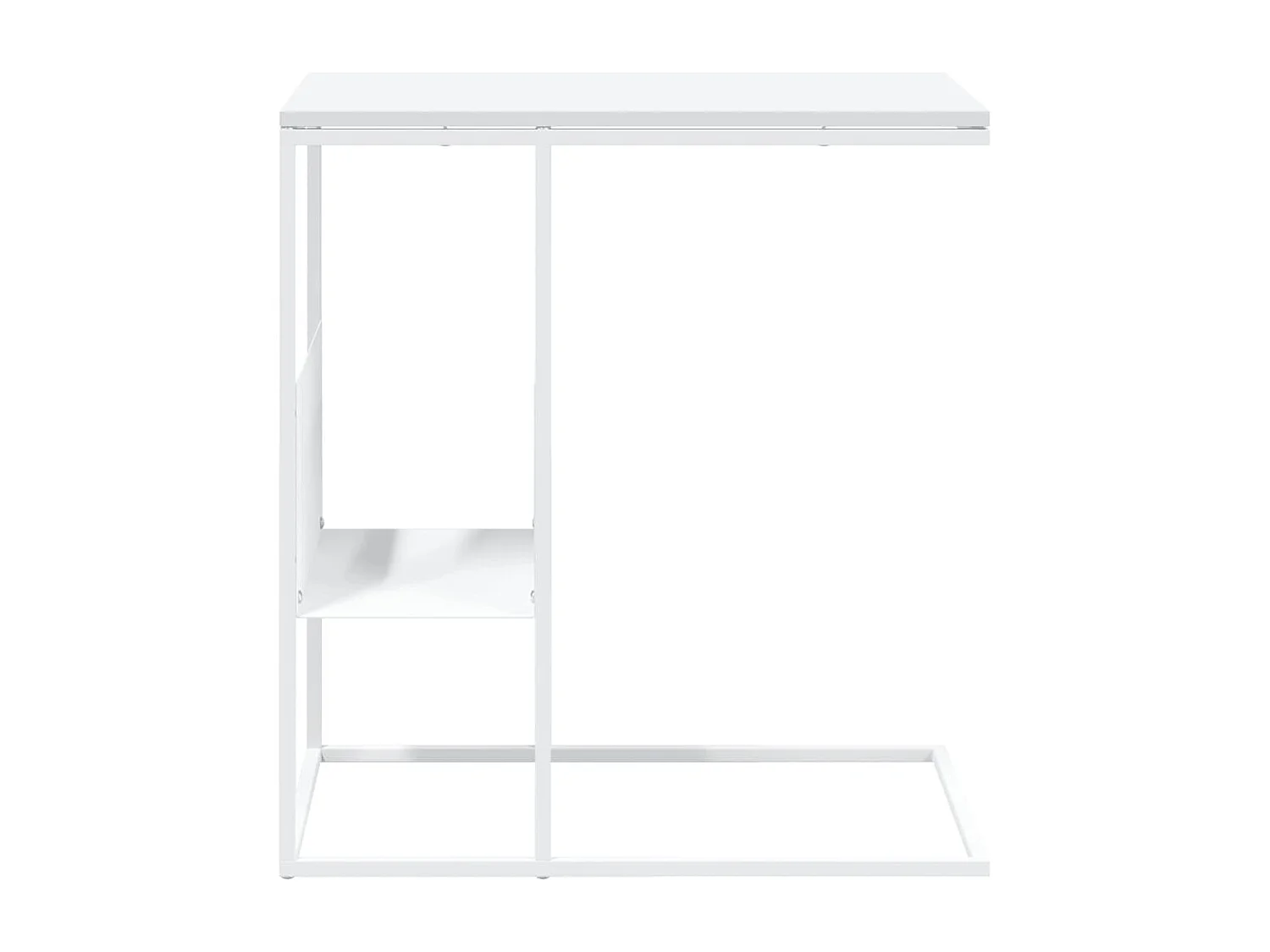 Bijzettafel 55x36x59,5 cm bewerkt hout wit