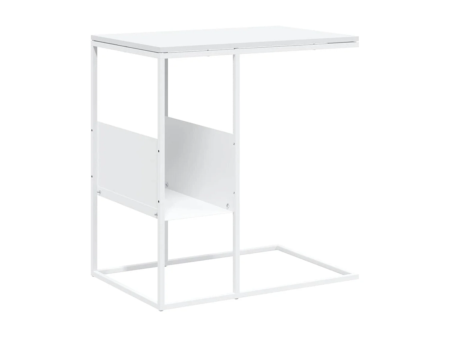 Table d'appoint Blanc 55x36x59,5 cm Bois d'ingénierie
