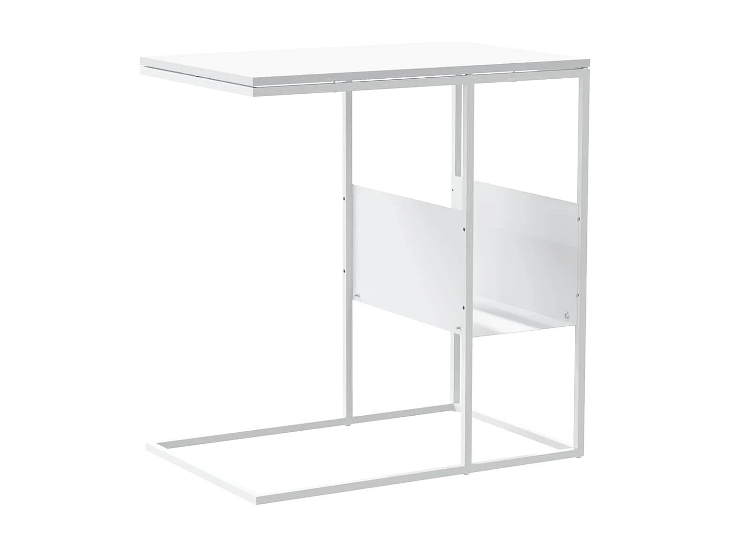 Table d'appoint Blanc 55x36x59,5 cm Bois d'ingénierie
