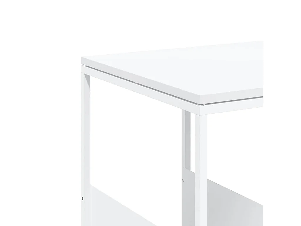 Table d'appoint Blanc 55x36x59,5 cm Bois d'ingénierie