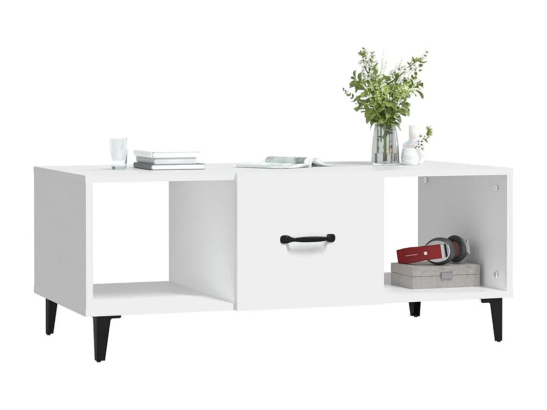 Salontafel 102x50x40 cm bewerkt hout wit