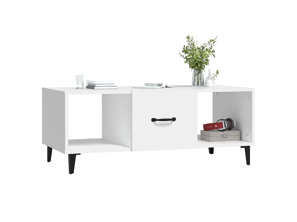 Salontafel 102x50x40 cm bewerkt hout wit